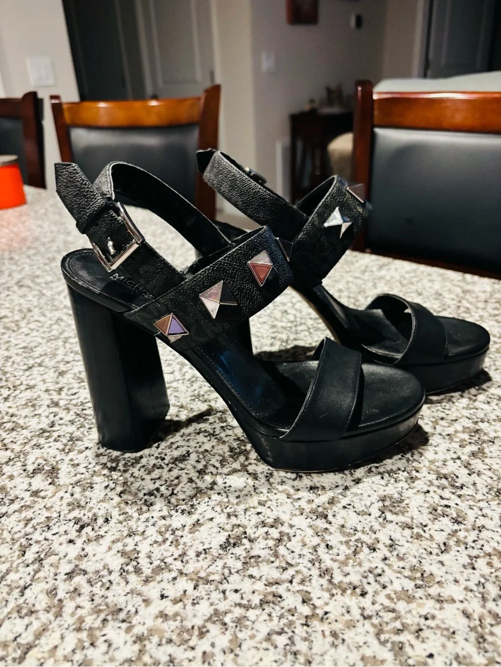 Michael Kors Black Studded Platform Sandal